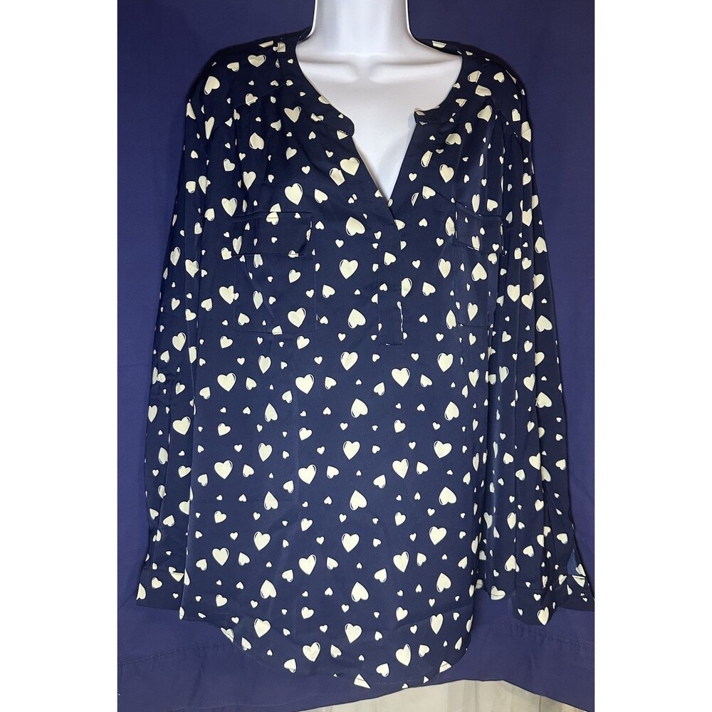 Agnes Orinda Women's Plus Size Chiffon Keyhole Long Sleeve Floral Blouse 4X